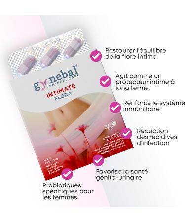 GYNEBAL Probiotiques Femme pour la Flore Intime Protection Vaginale Aide Pr venir les Infections Lactobacillus Rhamnosus & Acidophilus 30 G lules - Buy Online on GoSupps.com