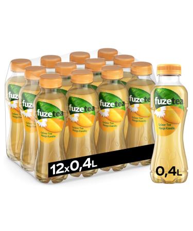 Fuze tea green tea mango chamomile - refreshing fusion made of tea juice and herbs with a combination of mango and chamomile - low -calorie tea made of sustainable cultivation - one -way bottles (12 x 400 ml) 400 ml (12 pack)