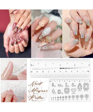4Pcs Nail Measurement Ruler Set - Acrylic Nails & DIY Manicure Tools | Accurate Size for Nail Art & Rhinestones - Buy Online on GoSupps.com
