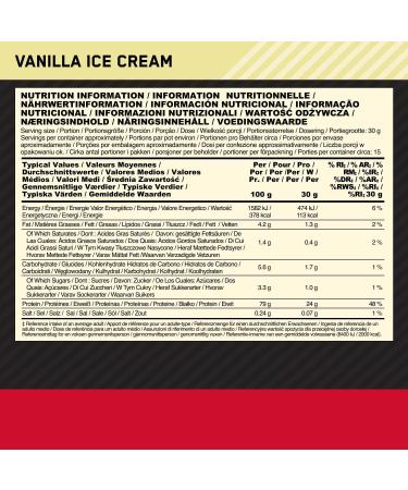 Optimum Nutrition Gold Standard 100% Whey Protein Powder - Vanilla Ice Cream Flavor 450g | Muscle Building & Recovery | 15 Servings - Buy Online on GoSupps.com