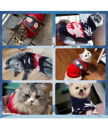 Ranypet Christmas Cat & Dog Sweater - Cozy 2-Pack Knitted Pet Apparel for Kittens & Small Dogs - Buy Online on GoSupps.com