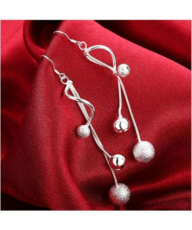 Earrings for Women Ladies Earrings Sterling Silver Women's Ball Drop Earrings Wedding Party Fashion Jewelry Fashion Earrings Earrings for Women - Buy Online on GoSupps.com