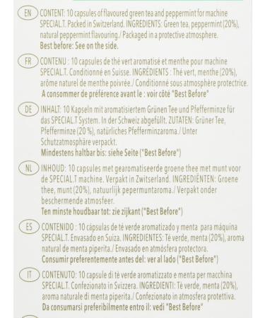 SPECIAL.T by Nestl Intense Mint Green Tea - Box of 10 Capsules - 25g - Buy Online on GoSupps.com