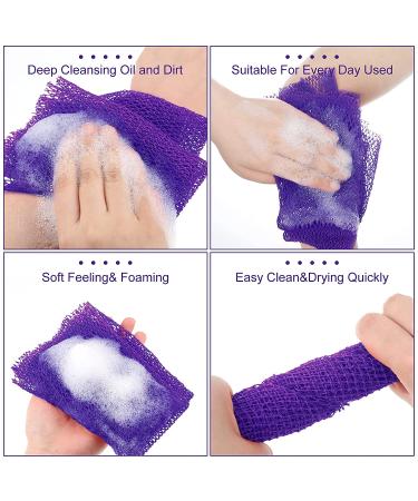 African Exfoliating Bath Sponge Set - Tight Weave Body Scrubber for Smooth Skin - 2 Pack (Purple) - Buy Online on GoSupps.com