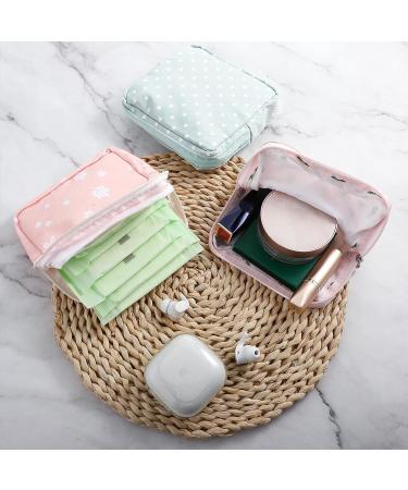3Pcs Period Bag Sanitary Pad Storage Bag Samll Period Pouch for Purse Cute Menstrual Period Bag Tampon Pad Holder for Purse Tampon Organizer Pouch Feminine Care Period Bags for Teen Girls School Maple & Cactus & Polka Dots - Buy Online on GoSupps.com