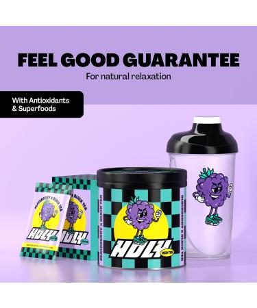 HOLY Iced Tea Blackberry x Black Tea | 50 portions with antioxidants & superfoods | Sugar-free iced tea with Relax formula | Vegan with 100% natural fruit flavours Blackberry 350 g (Pack of 1) - Buy Online on GoSupps.com
