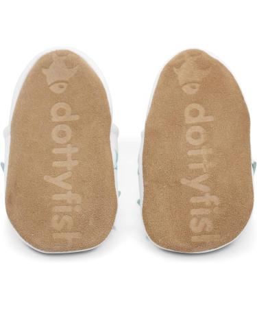 Dotty Fish Soft Leather Baby Shoes | Boys' Toddler Shoes with Non-Slip Suede Soles | Blue Stars Design | 0-6 Months - 4-5 Years - Buy Online on GoSupps.com