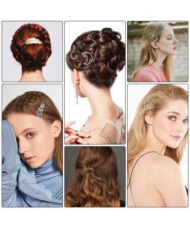 14-Piece Metal Hair Clip Set | Cute Women's Hair Accessories for Weddings & Parties | Gold & Silver Styles - Buy Online on GoSupps.com
