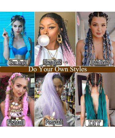 Jumbo Braiding Hair Extensions Colorful Synthetic Hair for DIY Crochet Box Braids Ombre 1Pc 24inch Red - Buy Online on GoSupps.com