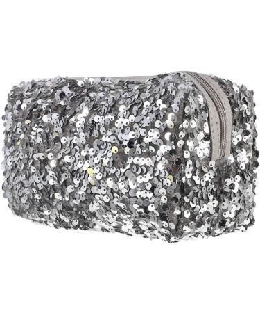 Lurrose Portable Cosmetic Bag | Silver 19x10CM Square Travel Toiletry Bag for Women - International Shipping Available - Buy Online on GoSupps.com