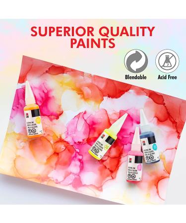 Marabu Neon Alcohol Ink Set - 4 Neon Alcohol Inks, Yellow, Orange, Pink, Blue - Vibrant Alcohol Ink for Epoxy Resin, Tumblers, Alcohol Ink Paper - Large 0.68 Ounce Inks Neon Colors Set - Buy Online on GoSupps.com