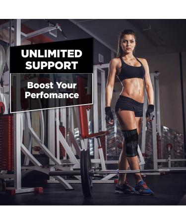 PURE SUPPORT Knee Brace Sleeve with Strap Compression for Meniscus Tear, Arthritis, Running - M Black/Straps - Buy Online on GoSupps.com