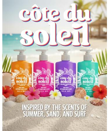 PB ParfumsBelcam C te du Soleil Body Wash for Women Tropical Fruity Floral Scent with Dragon fruit, Jasmine & Vanilla Moisturizing Shower Gel, Hydrating Body Wash for Daily Use, 16.9 fl oz - Buy Online on GoSupps.com