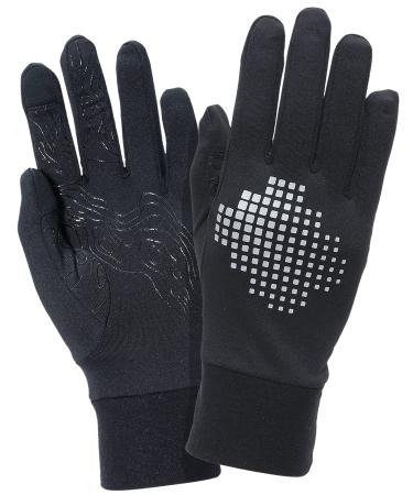 TrailHeads Running Gloves | Lightweight Gloves with Touchscreen Fingers black/reflective Small