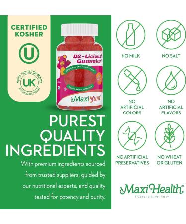 Maxi Health Vitamin D Gummies - 60 Gummies | Immune Support Supplement - Buy Online on GoSupps.com