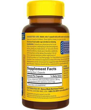 Nature Made Valerian Root for Sleep Support Melatonin Free Sleep Aid for Adults 30 Valerian Root Capsules 30 Day Supply 30 Count (Pack of 1) - Buy Online on GoSupps.com