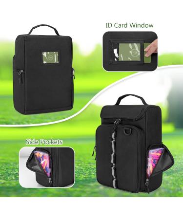 Goburos Golf Shoe Bag for Men US Size 14 - Durable Carrier with Free Glove Holders & Pockets for Accessories - Ideal Black Golf Bag - Buy Online on GoSupps.com