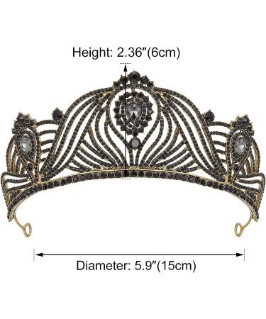 Black Baroque Queen Crown for Women - Wedding Tiara for Bride Headpieces - AW BRIDAL - Buy Online on GoSupps.com