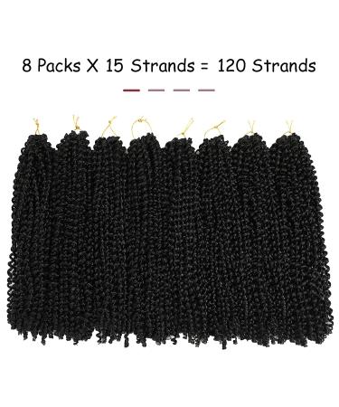 Passion Twist Hair 14 Inch Water Wave Crochet Faux Locs - Pack of 8 | Curly Braiding Hair for Black Women - 1B - Buy Online on GoSupps.com