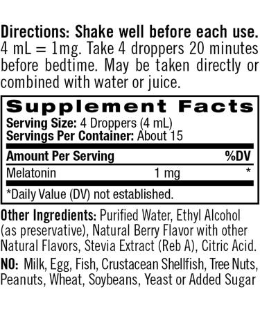 Natrol Liquid Melatonin Tincture - 1mg Berry Flavor, Fast Absorption, 100% Vegetarian, 2 Fl Oz - Buy Online on GoSupps.com