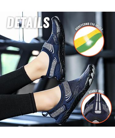 Ashion Kids Barefoot Shoes | Dark Blue Aquasque Fitness & Water Shoes 38 EU | Ideal for Beach & Swimming - Buy Online on GoSupps.com