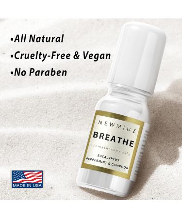 Breathe Easy Roll-On: Peppermint Eucalyptus Camphor Essential Oil for Stress & Sinus Relief | Perfect Gift & Stocking Stuffer | Made in USA - Buy Online on GoSupps.com