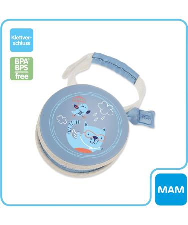 MAM POD Pacifier Pocket - Store 2 Pacifiers Velcro Fastener Cat Design - 1 Pack Blue - Buy Online on GoSupps.com
