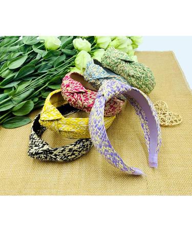 Bohemian Purple Raffia Straw Headband: Stylish Wide Hairband for Girls - Buy Online on GoSupps.com