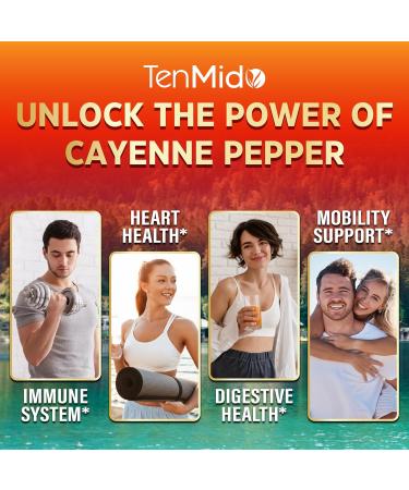 Tenmido 10in1 Cayenne Pepper Liquid Drops with Vitamin D3 Vitamin K2 Hawthorn Berry Beet Root Ginger Ceylon Cinnamon Turmeric Berberine and Panax Ginseng - 30 Days Supply - Buy Online on GoSupps.com