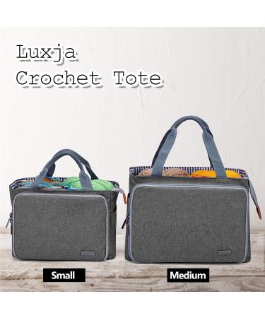 Luxja Crochet Tote Bag - Yarn Storage for Small Projects & Accessories (Gray, Medium) - Buy Online on GoSupps.com