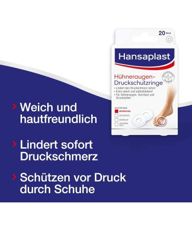 Hansaplast Chicken Eye Rings - 20 Pieces for Pain Relief | Skin-Friendly Foot Protection | 5 Pack - Buy Online on GoSupps.com
