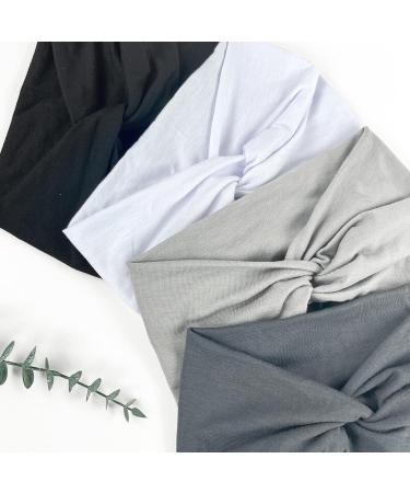 Kavya Wide Headband for Women - Soft, Elastic Knotted Hairband in Grey | Fashion Hair Accessory - Buy Online on GoSupps.com