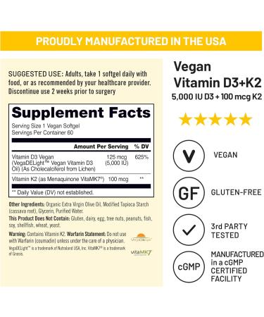 NatureWise (Pack of 2) Magnesium Glycinate 625mg - Chelated Magnesium - 30 Capsules 30-Day Supply + 1 Vegan Vitamin D3 5000IU + K2 Organic Olive Oil - 60 Softgels 60-Day Supply  - Buy Online on GoSupps.com