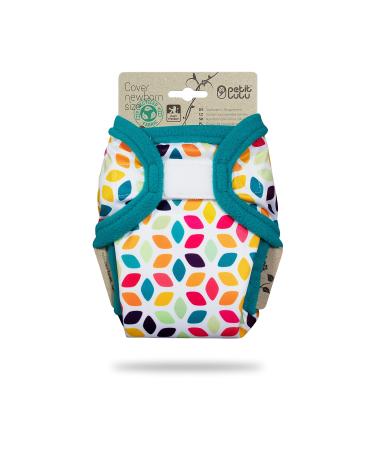 Petit lulu size 1 powers overstated (2-6 kg) |Velcro |Newborn diaper overpotes |Baby diaper pants |Washable & waterproof |Tower diapers for newborns |Made in EU (Floral Cubes)