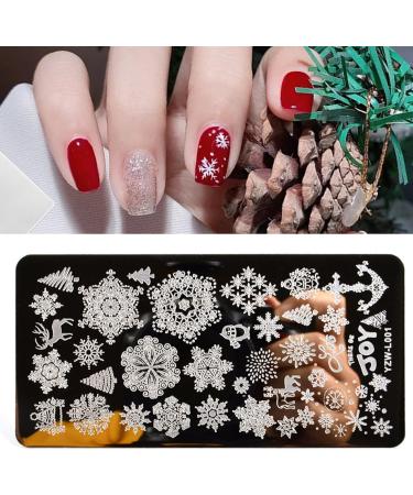 Sanwood Nail Stamp Plate - XMA Pattern | Stainless Steel Manicure Tool Kit | Clear Engraved Nail Art Templates - Buy Online on GoSupps.com