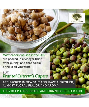 Frantoi Cutrera Italian Capers in Sea Salt - Non Pareil for Cooking & Garnishing - Imported Mediterranean Caper 5.3oz - Buy Online on GoSupps.com