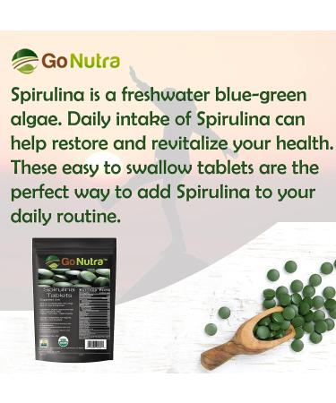 Organic Spirulina Tablets 3000mg - 720 Tablets - Superfoods Rich in Minerals, Vitamins & Amino Acids - Buy Online on GoSupps.com