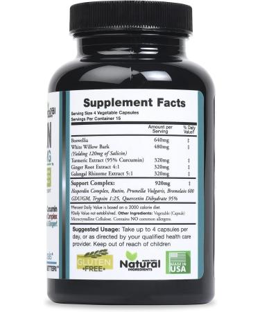 Catalina Naturals Inflam3000 3000mg 60 Capsules - 95% Curcuminoids Turmeric Curcumin Ginger - Gluten Free - Buy Online on GoSupps.com