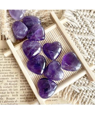 Xiannvxi 10PC Amethyst Heart Stones Set - Best Mom Gifts | Love & Healing Crystal Gemstones for Happiness - Buy Online on GoSupps.com