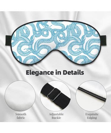 Shop Blue Snake Print Sleep Eye Mask - Soft Eyeshade for Travel & Night Sleeping | Comfortable Blindfold with Elastic Strap - Buy Online on GoSupps.com
