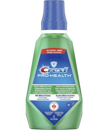 Crest Pro-Health Mouthwash Multi-Protection Alcohol Free (Clean Mint 1L + Cool Wintergreen 1L) 1 l (Pack of 1) Mouthwash + Mouthwash 1 L - Buy Online on GoSupps.com