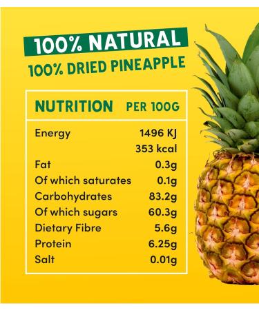 Dried Pineapple - From Grandmas Gardens | 3 x 100g | Healthy Vegan Snack | 100% Natural | No Added Sugar | Rich in Vitamins | No Preservatives | GMO free 3 pack - Buy Online on GoSupps.com