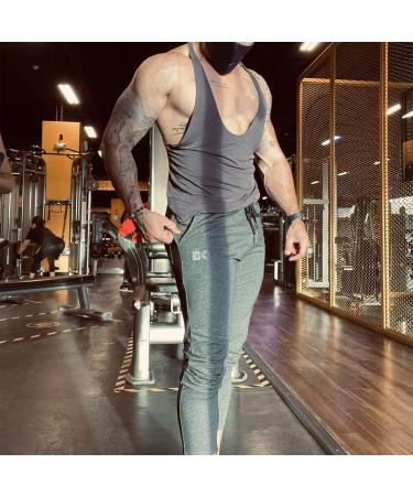 BROKIG Men's Jogger Sport Pants - Black Medium | Casual Zipper Gym Sweatpants with Pockets - Buy Online on GoSupps.com