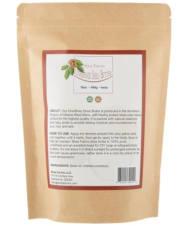 Raw Shea Butter from Ghana- 16oz/1lb Unrefined - Moisturizing African Shea Butter for All Skin Types - 100% Natural and Pure - Use it alone as a base for Soap or Whipped Body Butter 16 Ounce (Pack of 1) - Buy Online on GoSupps.com