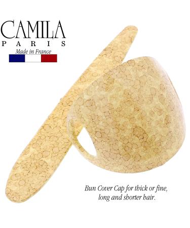 Camila Paris CP3244 French Hair Bun Holder Cover Cap - Yellow Hair Pin Thru for Women - Strong Hold Grip Hair Clips - Made in France - Buy Online on GoSupps.com
