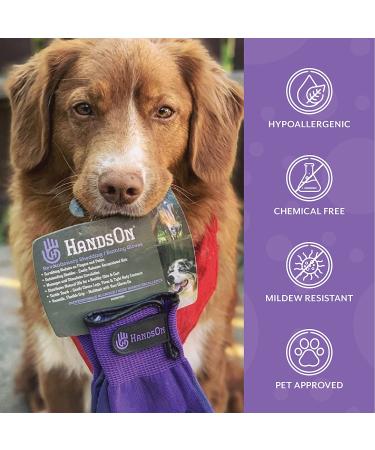 HandsOn Pet Grooming Gloves - #1 Award-Winning Shedding & Bathing Gloves for Cats, Dogs, and Horses - Grey Medium (Pack of 1) - Buy Online on GoSupps.com