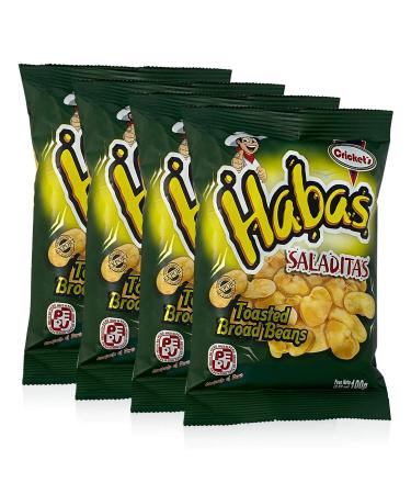 CRICKET'S Habas Saladitas - 4 Pack /Toasted Haba Beans 100 gr. - 4 Pack - Product of Peru.