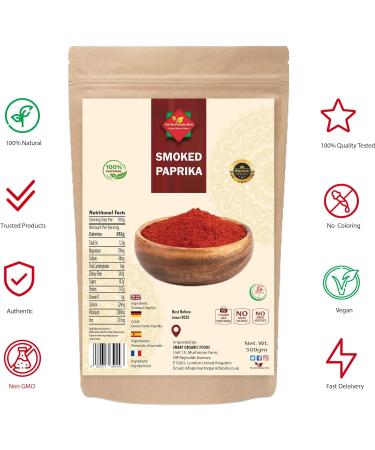 Premium Smoked Paprika Powder (500g/17.64oz) - 100% Natural and Authentic - Buy Online on GoSupps.com