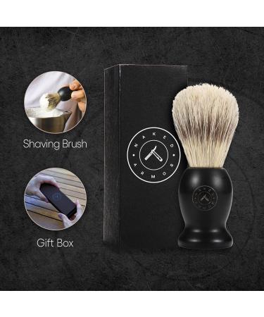 Futura Synthetic Badger Hair Shaving Brush - Handmade Swedish Black Wood Exfoliating Stiff Bristles for Luxurious Shave - Perfect for Travel - Buy Online on GoSupps.com