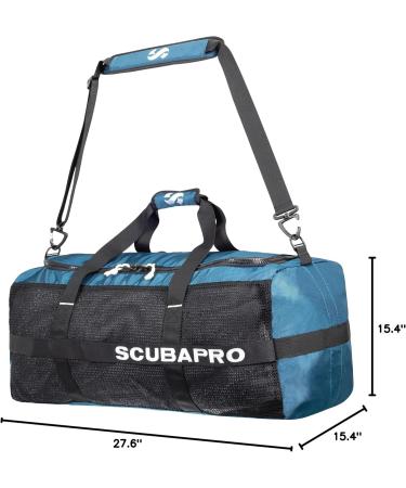 SCUBAPRO Sport 95 Mesh Dive Bag with Double Duffel Straps and Adjustable Shoulder Strap for Scuba Diving Gear, Denim Blue Color Fabric - Buy Online on GoSupps.com